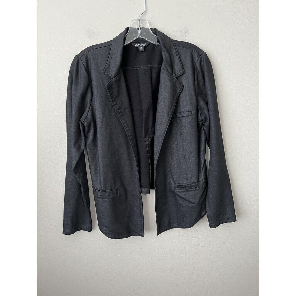 Lucky Brand Women’s Jacket Black Blazer 100% Cotton‎ Size Medium Open